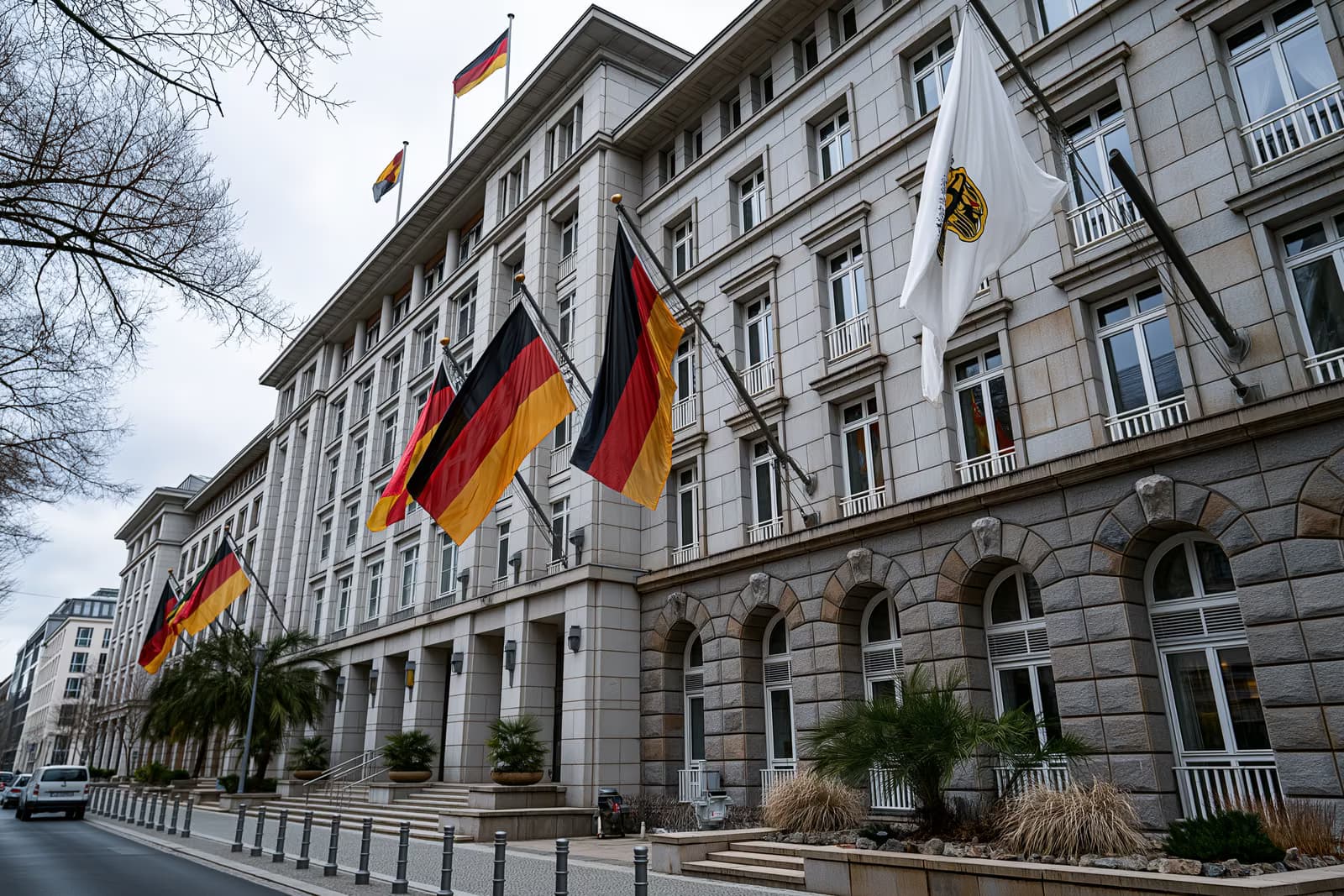 El ministro del Interior alemán, en una rueda de prensa con banderas alemanas y de la UE, habló sobre las normas para los ucranianos en edad de servicio militar obligatorio en Alemania.