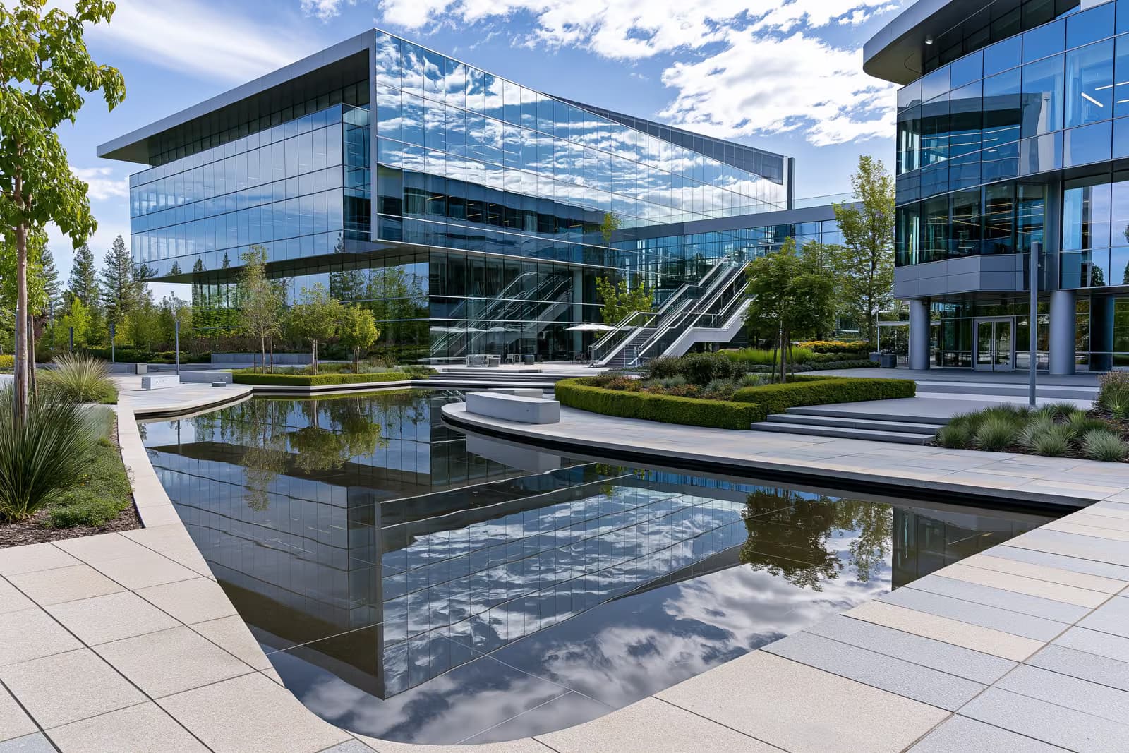 Edificio de oficinas moderno de SAP con el logotipo de la empresa sobre una entrada de cristal en Alemania.