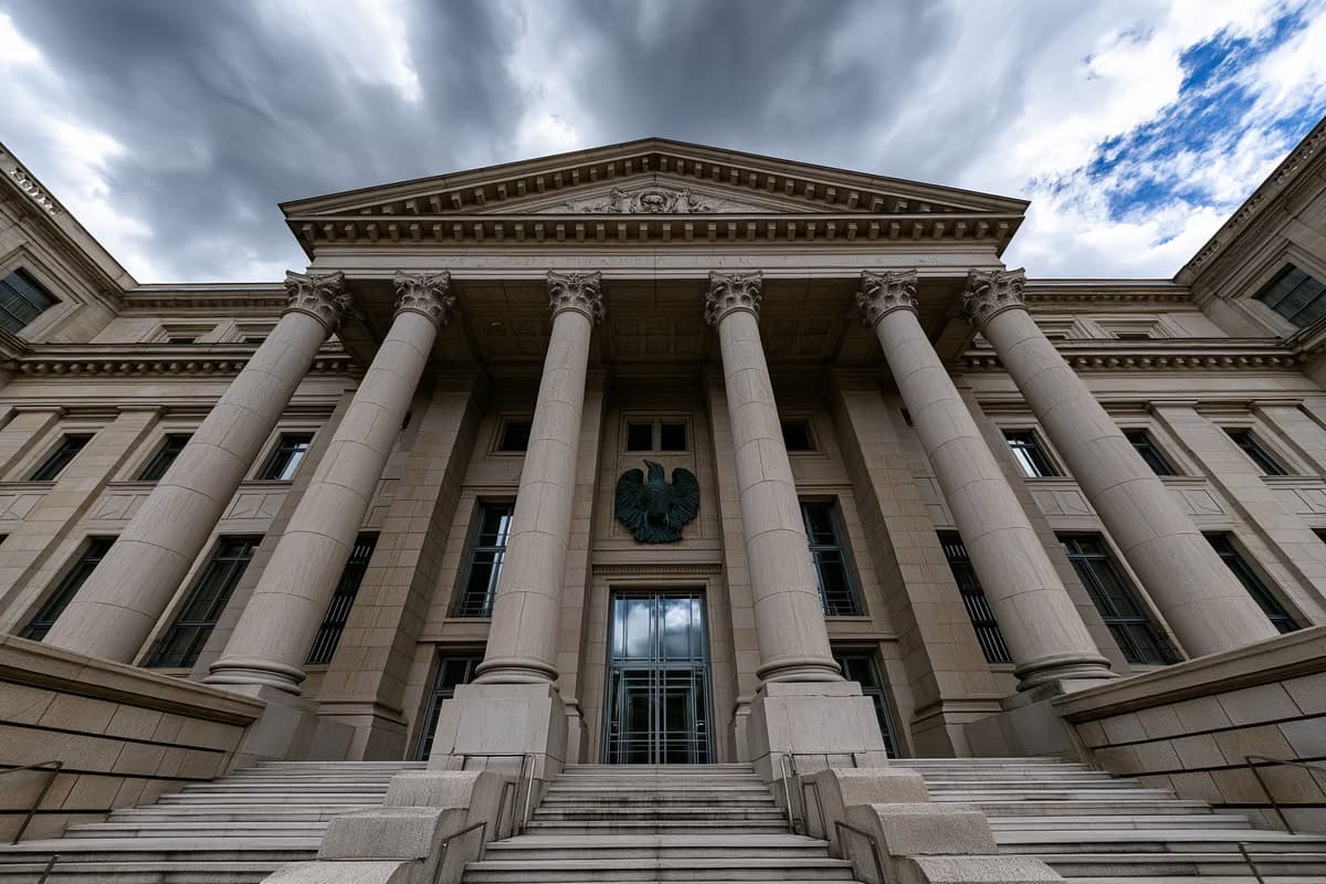 Fachada de piedra arenisca de un edificio del Tribunal Superior alemán con columnas, que representa al Tribunal Federal de Justicia que dictó sentencia en el caso.